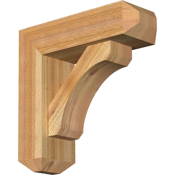 Ekena Millwork Legacy Craftsman Rough Sawn Bracket w/ Offset Brace, Western Red Cedar, 6"W x 18"D x 18"H BKT0604X18X18LEC04RWR - main